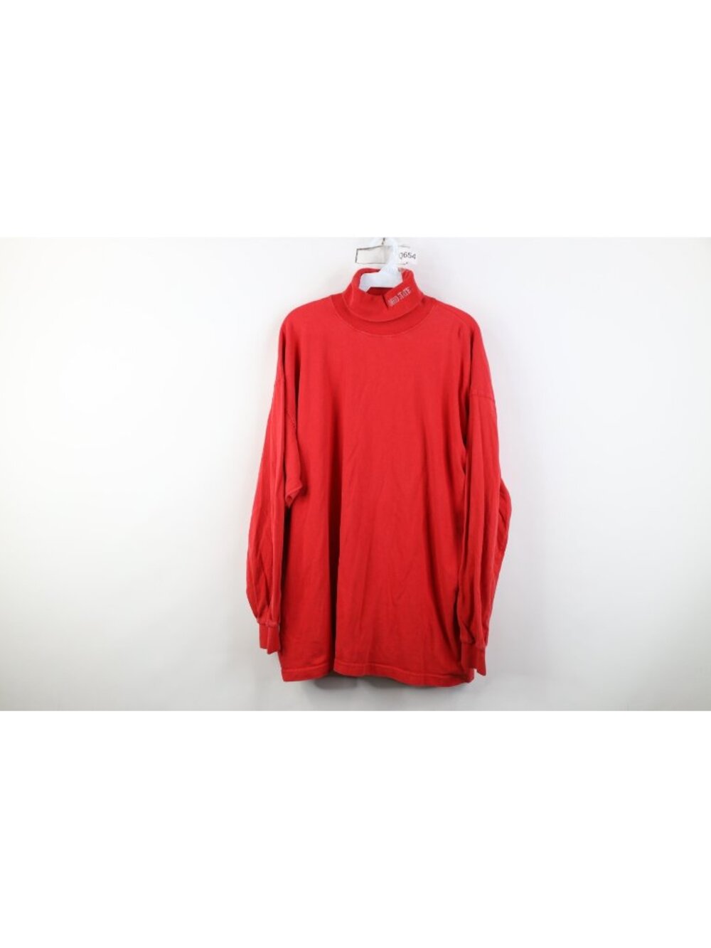 Vintage 90s Mens Large Faded Ohio State University Turtleneck T-Shirt Red Cotton